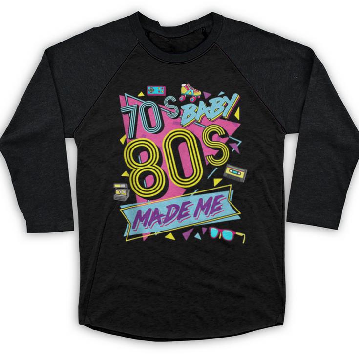 Retro Vintage 70's Baby 80's Made Me Nostalgia Classic Baseball Raglan Shirt