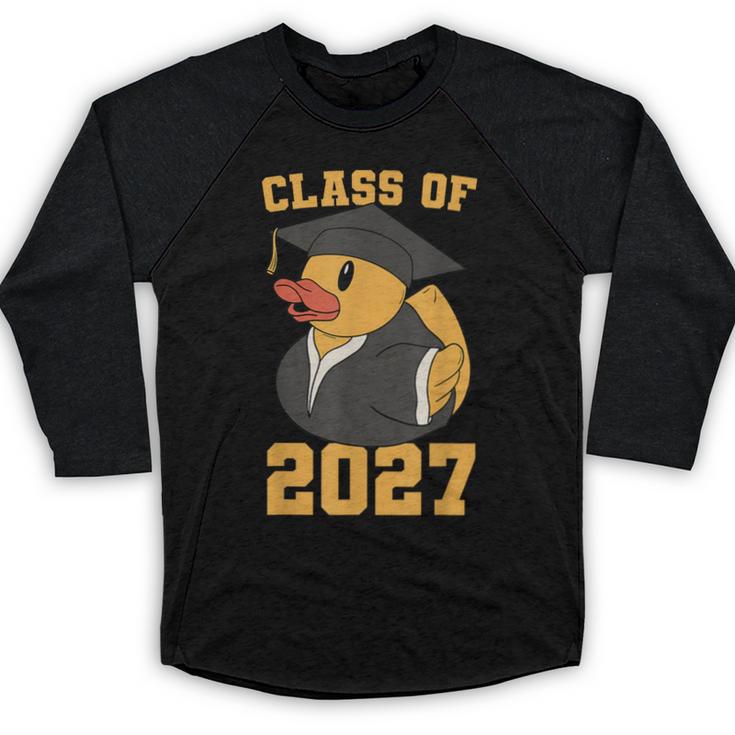 Rubber Duck Class Of 2027 Senior 2027 Graduation Year Senior Baseball Raglan Shirt