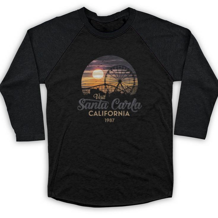 Santa Carla 1987 California Retro Sunset Nostalgia Baseball Raglan Shirt