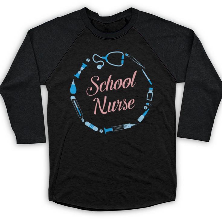 School Nurse Cute Adult Graduation Tshirt Nurses Fun Baseball Raglan Shirt