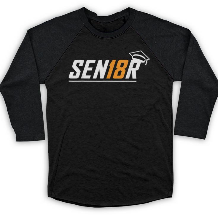 Senior 18 High School Graduation Eighteen Year Old Grad Baseball Raglan Shirt