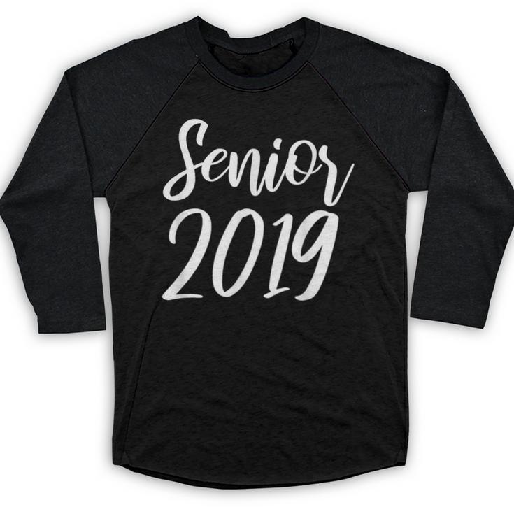 Senior 2019 Calligraphy Shirt Graduation For Adult Men Baseball Raglan Shirt