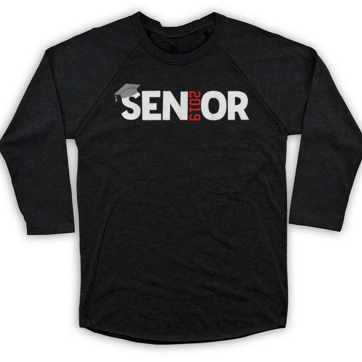 Senior 2019 Graduation Gift For High School T-Shirt Baseball Raglan Shirt
