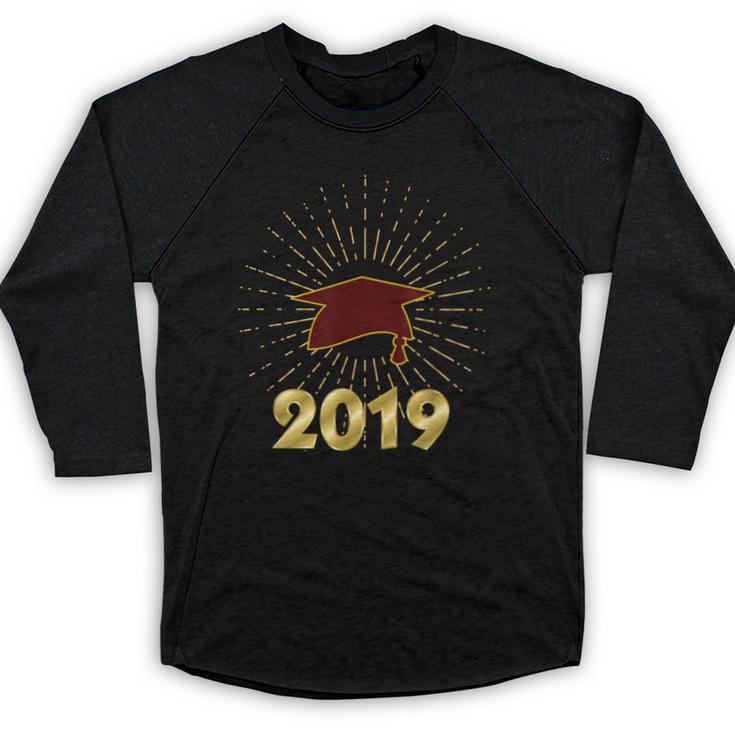 Senior 2019 Graduation Shirt Burgundy Gold Class Colors G23 Baseball Raglan Shirt