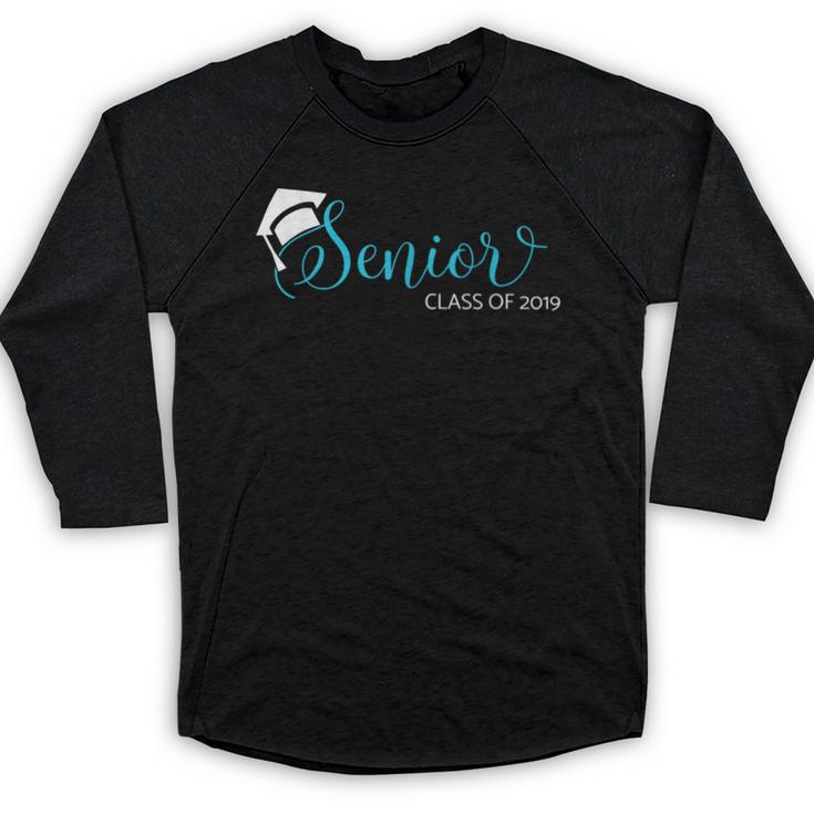 Senior 2019 Shirt Graduation High School College Tee Baseball Raglan Shirt