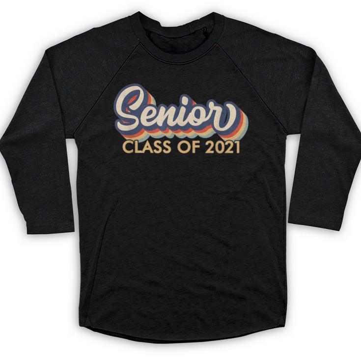 Senior 2021 Grad Shirt Retro 2021 Graduation Baseball Raglan Shirt