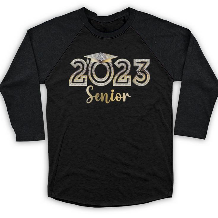 Senior 2023 Elegant Bling Graduation Senior 2023 Graduate Baseball Raglan Shirt