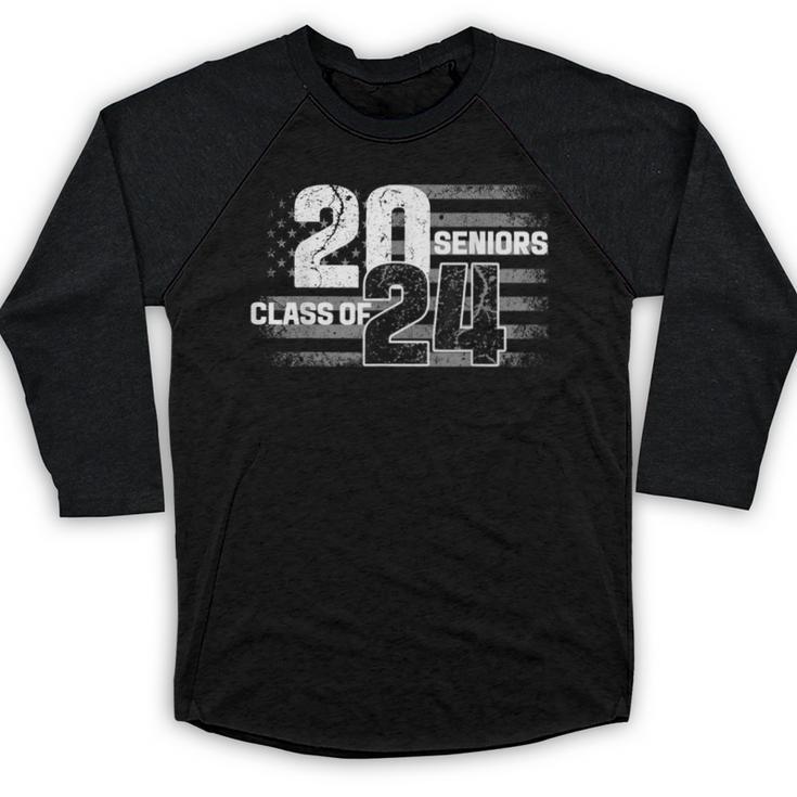 Senior 2024 Graduation Class Of 2024 Senior Women Boy Girl Baseball Raglan Shirt