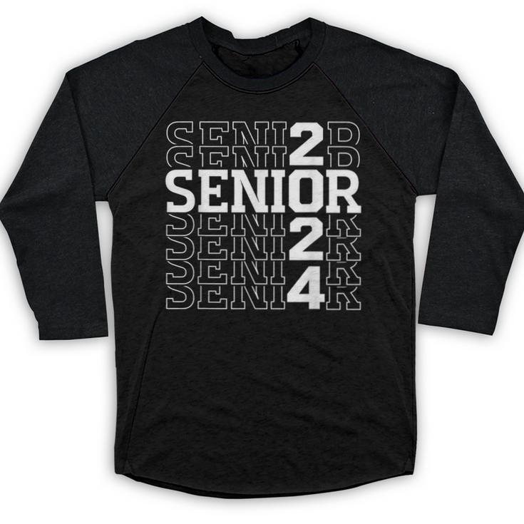 Senior 2024 Graduation Graduate Class Of 2024 Women Boy Girl Baseball Raglan Shirt