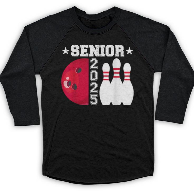 Senior 2025 Bowling Player Class Of 2025 Graduation Seniors Baseball Raglan Shirt