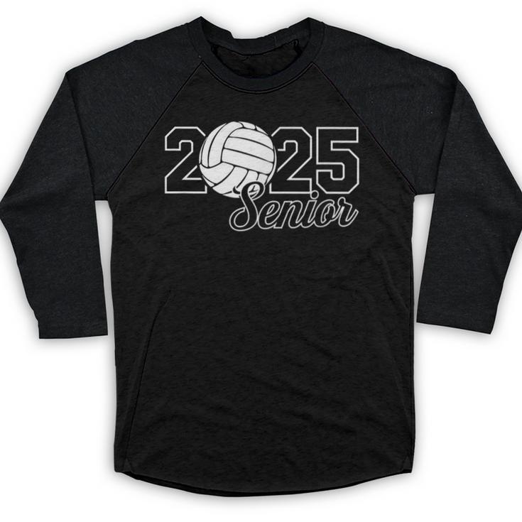 Senior 2025 Volleyball Mom High School Graduation Outfit Pro Baseball Raglan Shirt