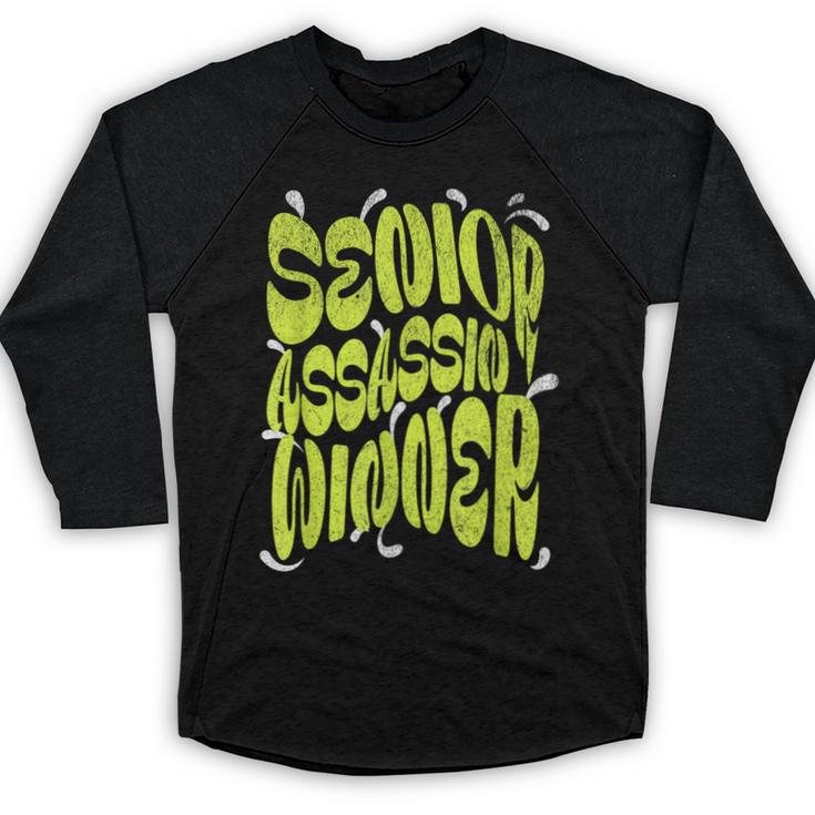 Senior Assassin Winner School Graduation Water Game Baseball Raglan Shirt