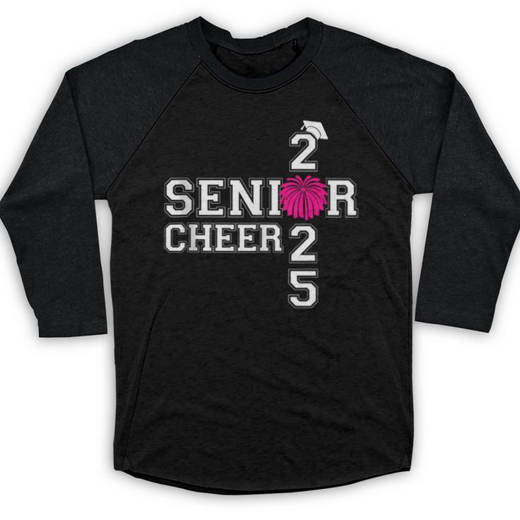 Senior Cheerleader Cheer Class Of 2025 Graduation Graduate Baseball Raglan Shirt