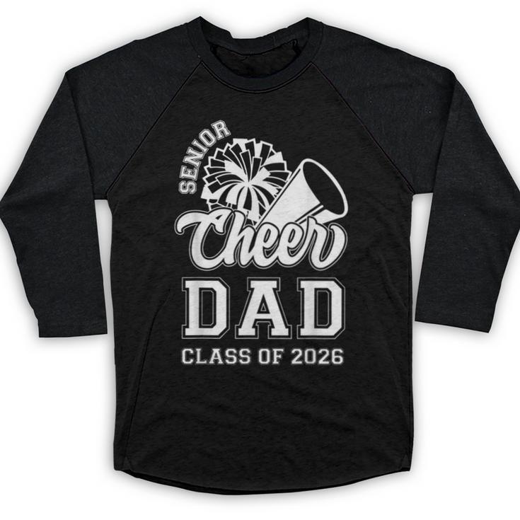 Senior Cheerleader Dad Cheer Class Of 2026 Graduation Men Baseball Raglan Shirt