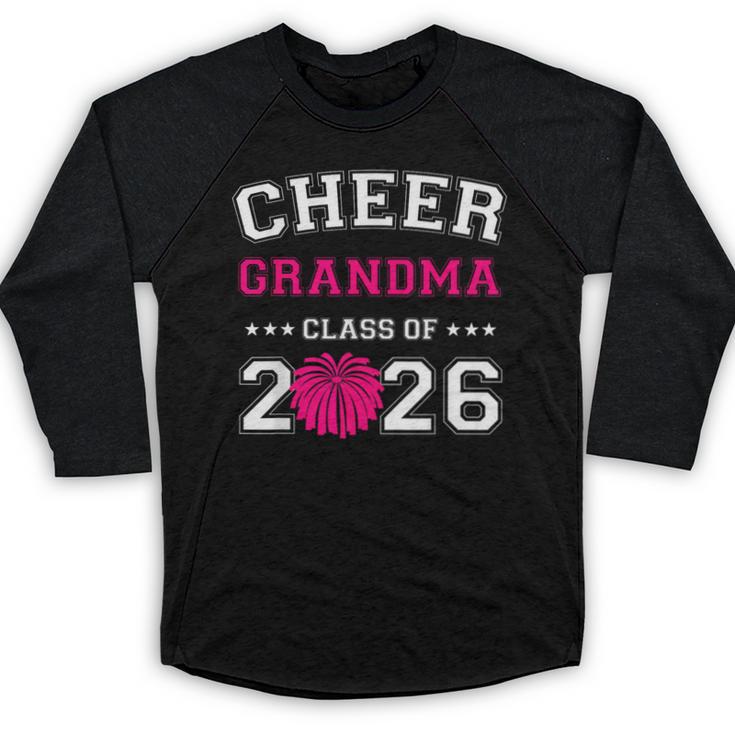 Senior Cheerleader Grandma Cheer Class Of 2026 Graduation Baseball Raglan Shirt