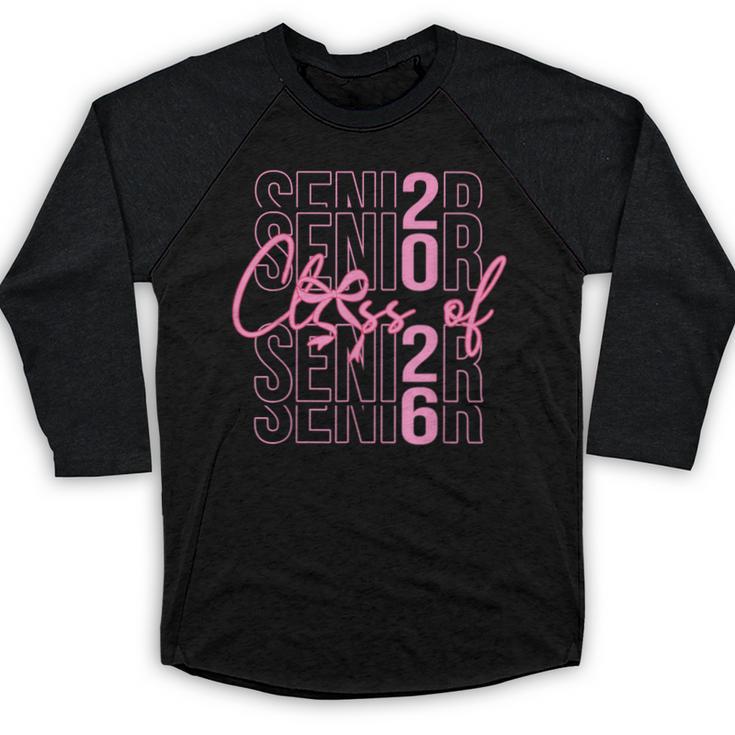 Senior Class Of 2026 Coquette Bow Graduation 2026 Girl Women Baseball Raglan Shirt