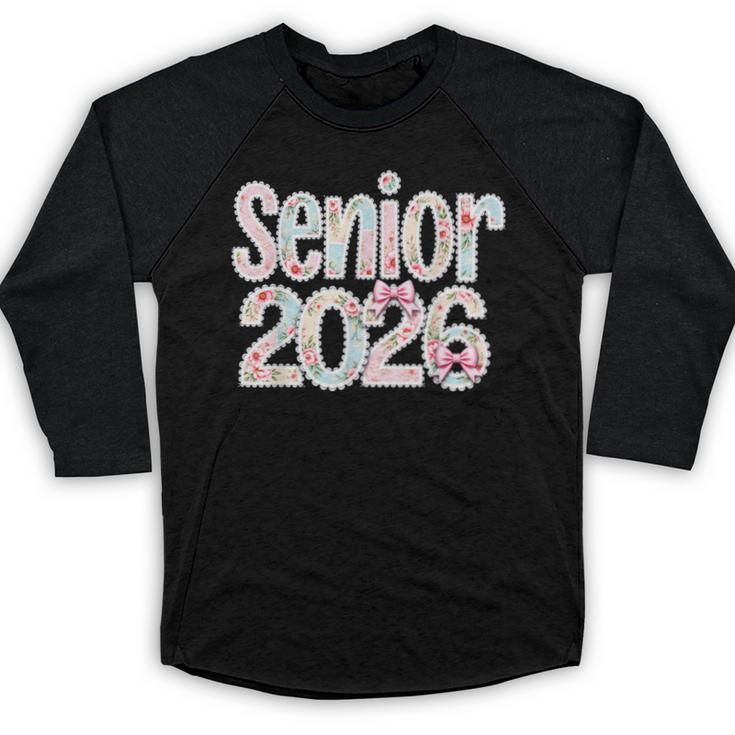 Senior Class Of 2026 Graduation 2026 Coquette Pink Bow Cute Baseball Raglan Shirt
