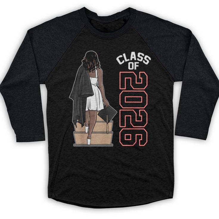 Senior Class Of 2026 Melanin Girl 2026 Graduation Baseball Raglan Shirt