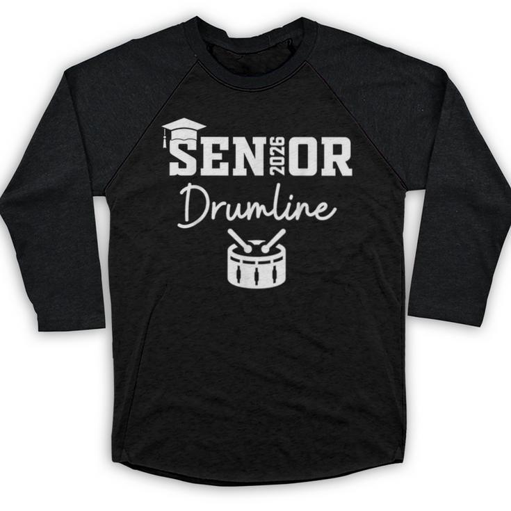 Senior Drumline Class Of 2026 Marching Band Graduation Baseball Raglan Shirt