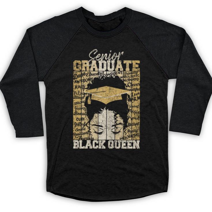 Senior Graduate 2024 Queen Graduation Educated Melanin Baseball Raglan Shirt