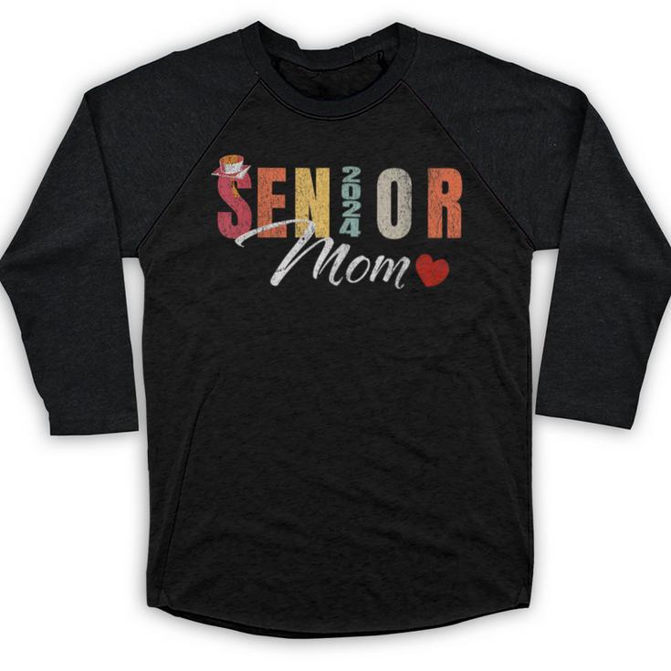 Senior Mom 2024 Graduation Heart Class Of 2024 Baseball Raglan Shirt
