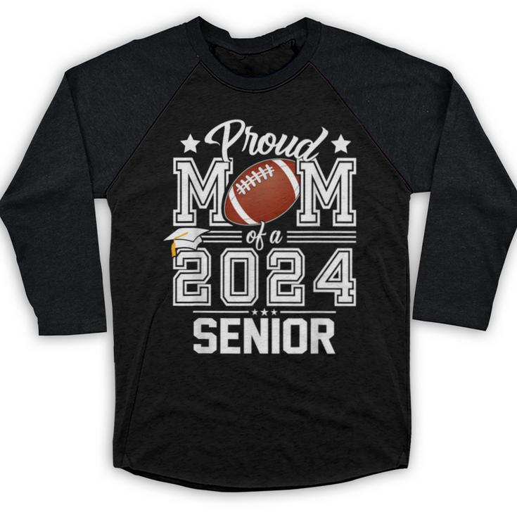 Senior Mom Class Of 2024 Football Proud Mom Graduation Baseball Raglan Shirt