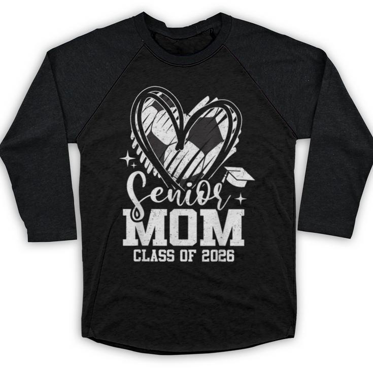 Senior Mom Class Of 2026 Soccer Graduation Heart Baseball Raglan Shirt