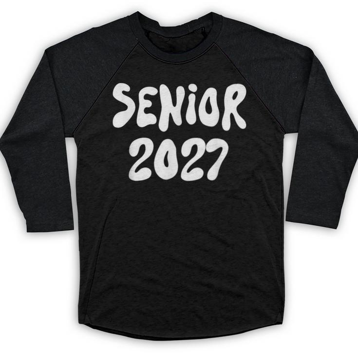 Senior Retro Class Of 2027 Graduation High School College Baseball Raglan Shirt