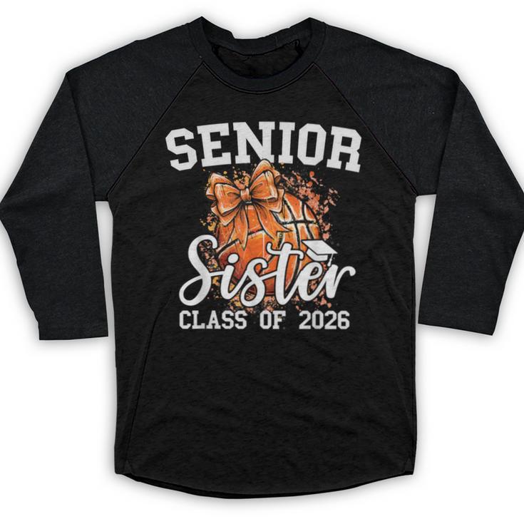 Senior Sister Class Of 2026 Coquette Basketball Graduation Baseball Raglan Shirt