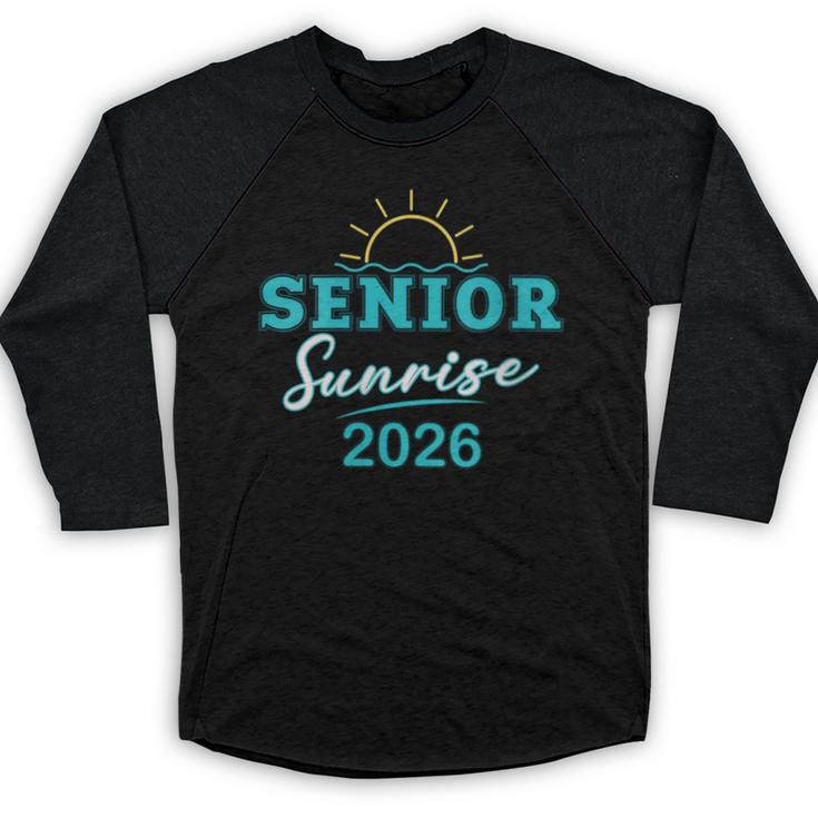 Senior Sunrise Class Of 2026 Vintage Graduation High School Baseball Raglan Shirt