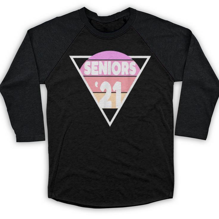 Seniors 2021 For Her Him Retro 21 Graduation Class Baseball Raglan Shirt