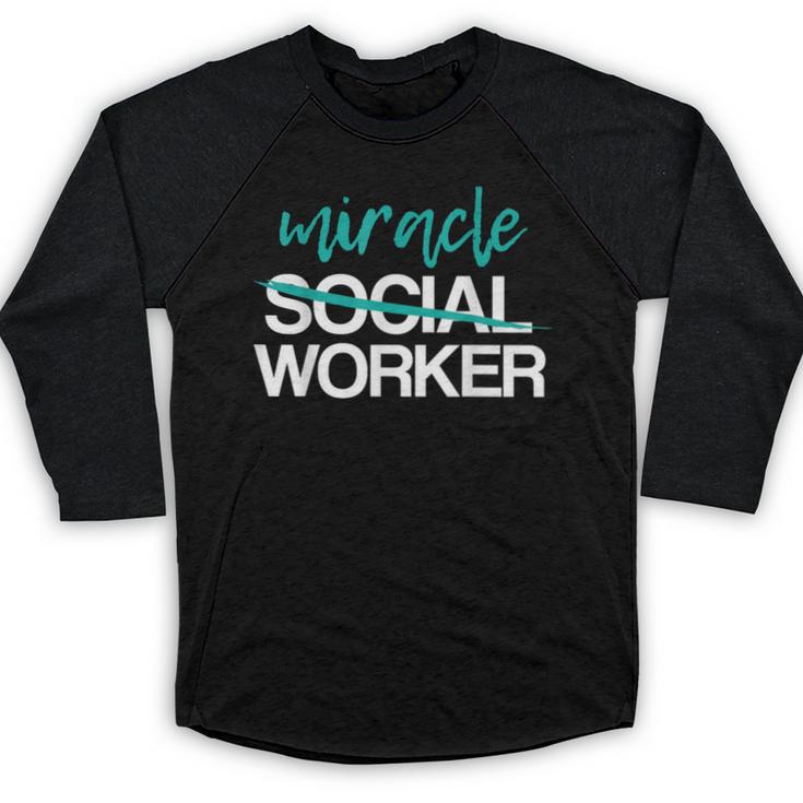 Social Worker Work Month MSW Graduation Masters Baseball Raglan Shirt