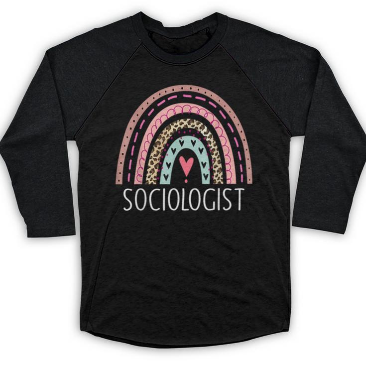 Sociologist Sociology Teacher Graduation Rainbow Baseball Raglan Shirt