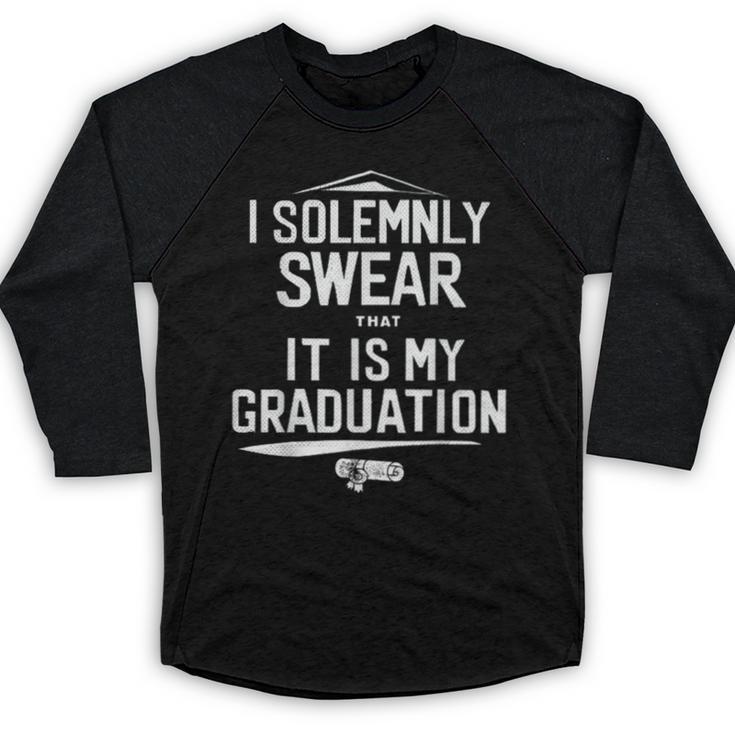I Solemnly Swear That It's My Graduation Class Of 2024 Grad Baseball Raglan Shirt