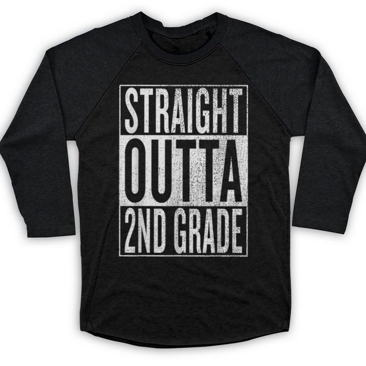 Straight Outta 2nd Grade Great Graduation Shirt Baseball Raglan Shirt