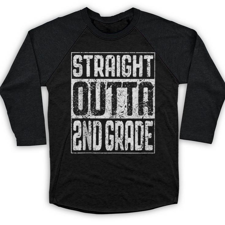 Straight Outta 2nd Grade Shirt Second Grade Graduation Baseball Raglan Shirt