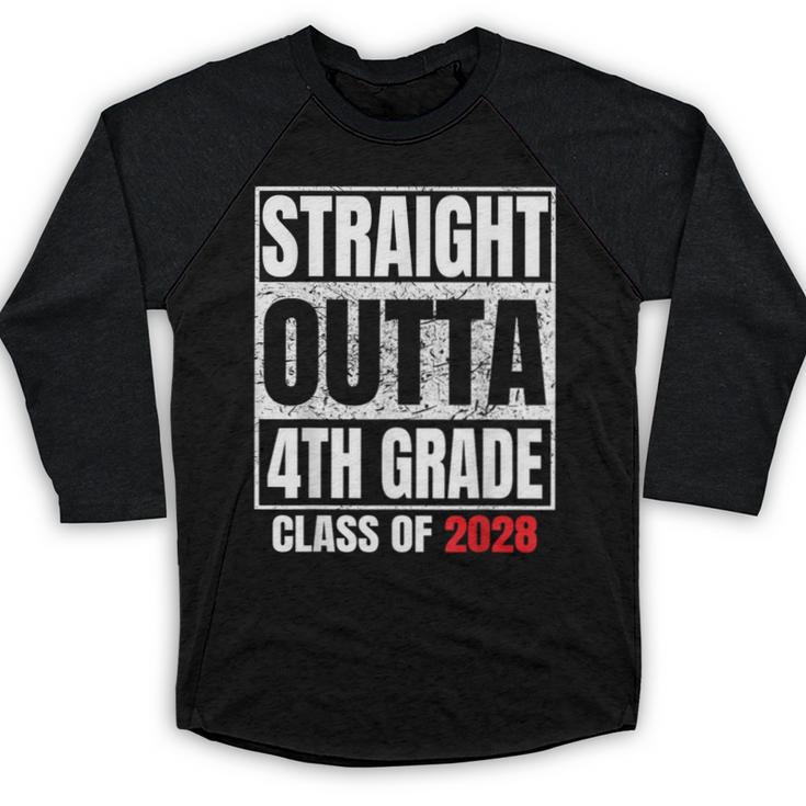 Straight Outta 4th Grade Graduation Class 2028 Fourth Grade Baseball Raglan Shirt
