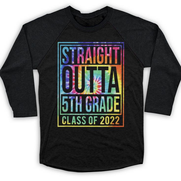 Straight Outta 5th Grade Class Of 2022 School Graduation Baseball Raglan Shirt