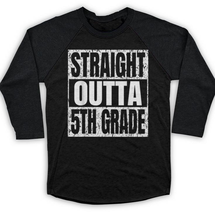 Straight Outta 5th Grade Graduation Motivational Baseball Raglan Shirt