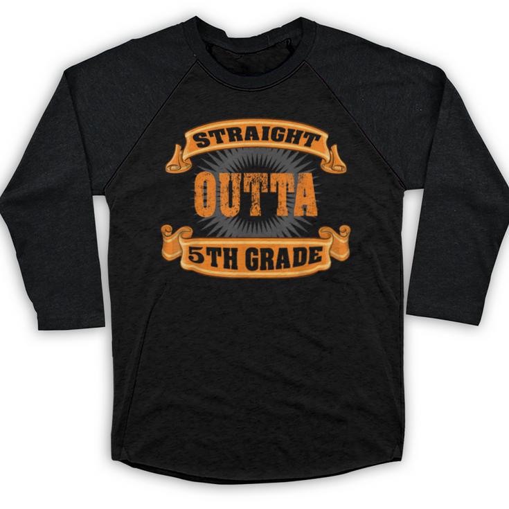 Straight Outta 5th Grade Shirt Fifth Graduation Boys Girls Baseball Raglan Shirt