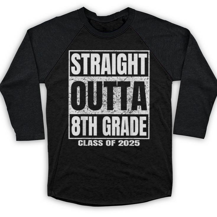 Straight Outta 8th Grade Graduation 2025 Eighth Grade Baseball Raglan Shirt