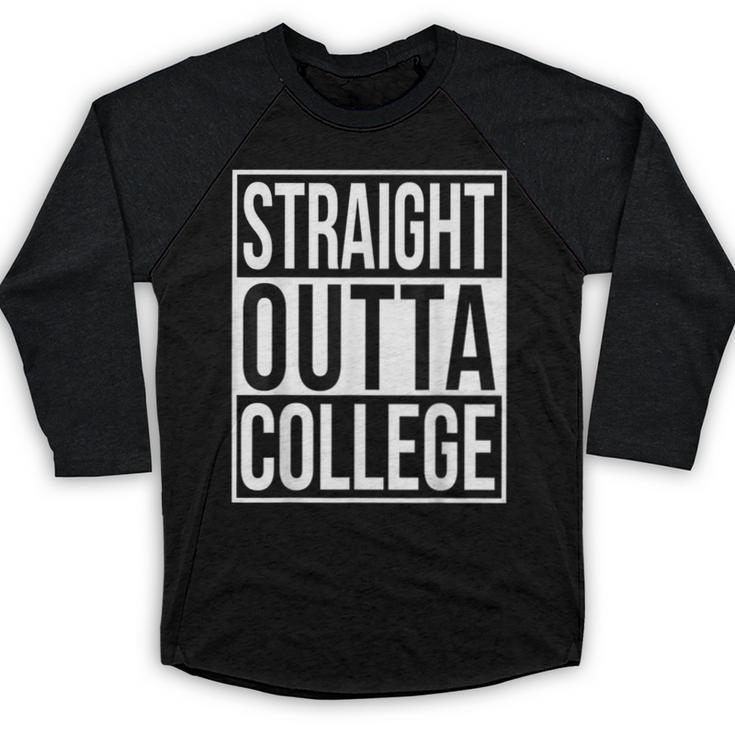 Straight Outta College Movie Parody Graduation Baseball Raglan Shirt