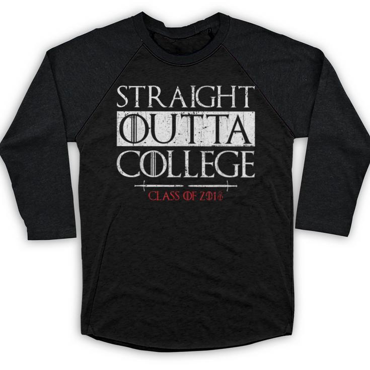 Straight Outta College Shirt Class Of 2018 Graduation Baseball Raglan Shirt