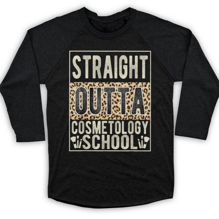 Straight Outta Cosmetology School Leopard Graduation Baseball Raglan Shirt