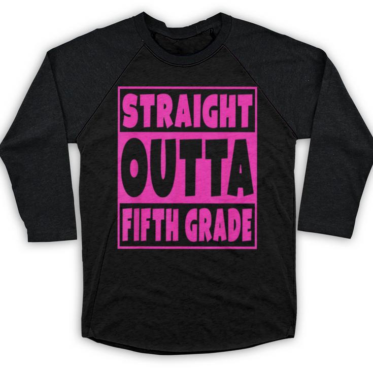Straight Outta Fifth Grade Graduation Class Baseball Raglan Shirt