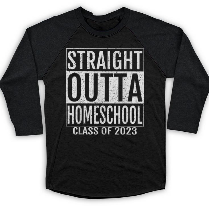 Straight Outta Homeschool Graduation Tee 2023 Baseball Raglan Shirt