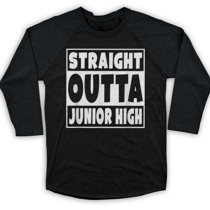 Straight Outta Junior High 8th Grade Graduation Baseball Raglan Shirt