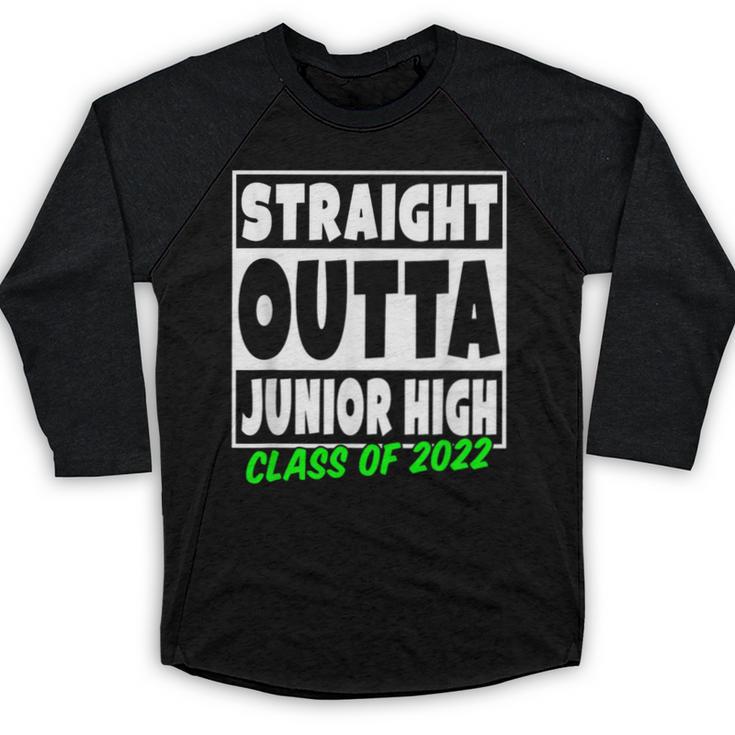 Straight Outta Junior High School Class Of 2022 Graduation Baseball Raglan Shirt