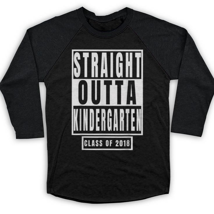 Straight Outta Kindergarten TShirt Graduation Tee Baseball Raglan Shirt