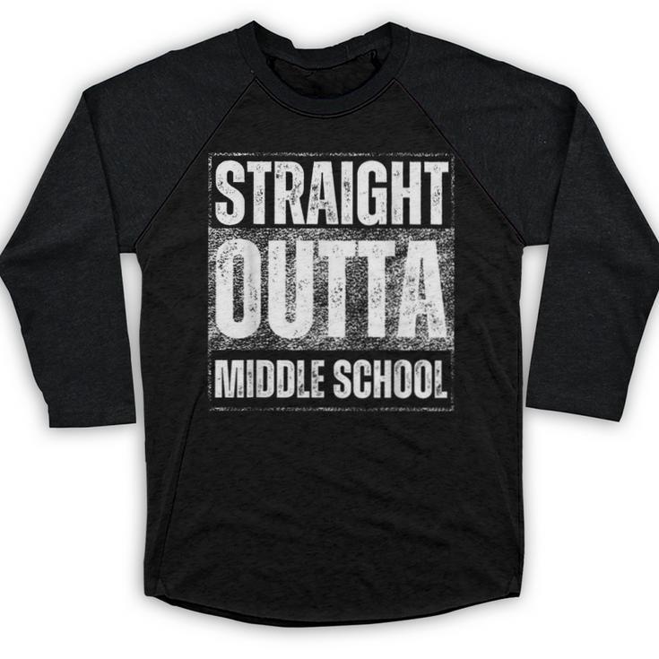 Straight Outta Middle School Class Of 2024 Graduation Baseball Raglan Shirt